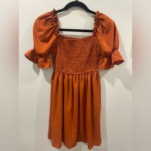 Puff Sleeve Smock Dress